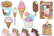 Ice Cream Cone Clipart, a Food Illustration by GlamArtZhanna (Thumbnail 2 of 5)