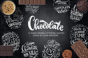 Chocolate Quotes Lettering Set