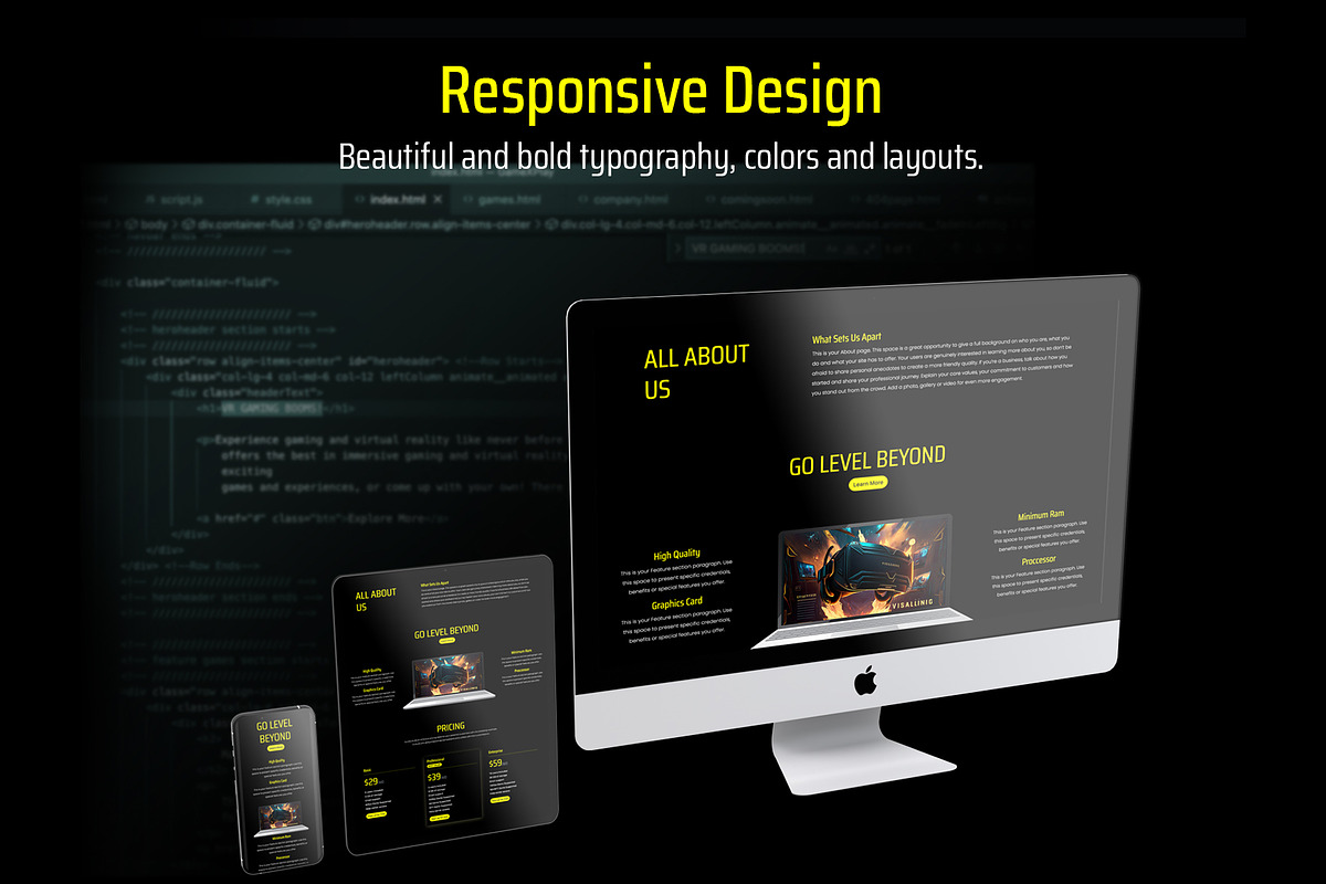 GameXPlay–Gaming HTML Template, a Landing Page Template by SNIPESCIENTIST (Photo 3 of 6)