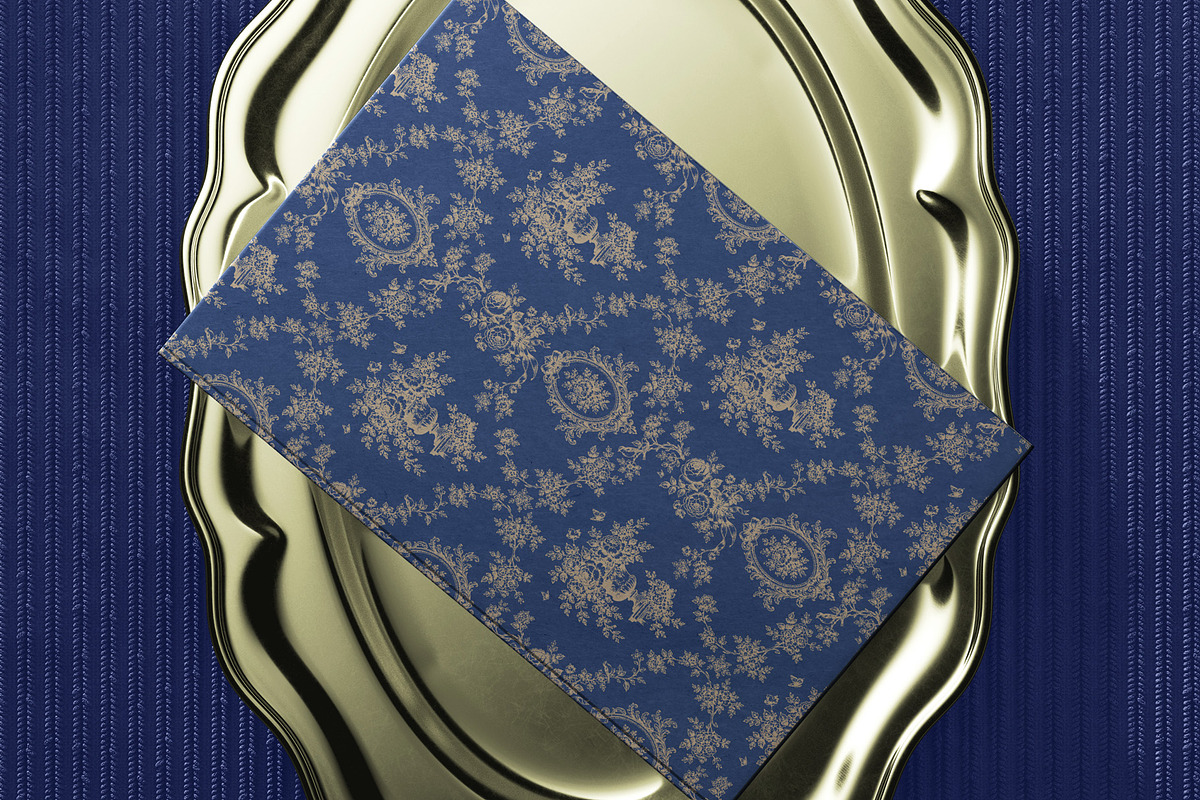 Toile de Jouy 01 Blue Floral Pattern, a Pattern Graphic by Euonia Meraki (Photo 15 of 20)