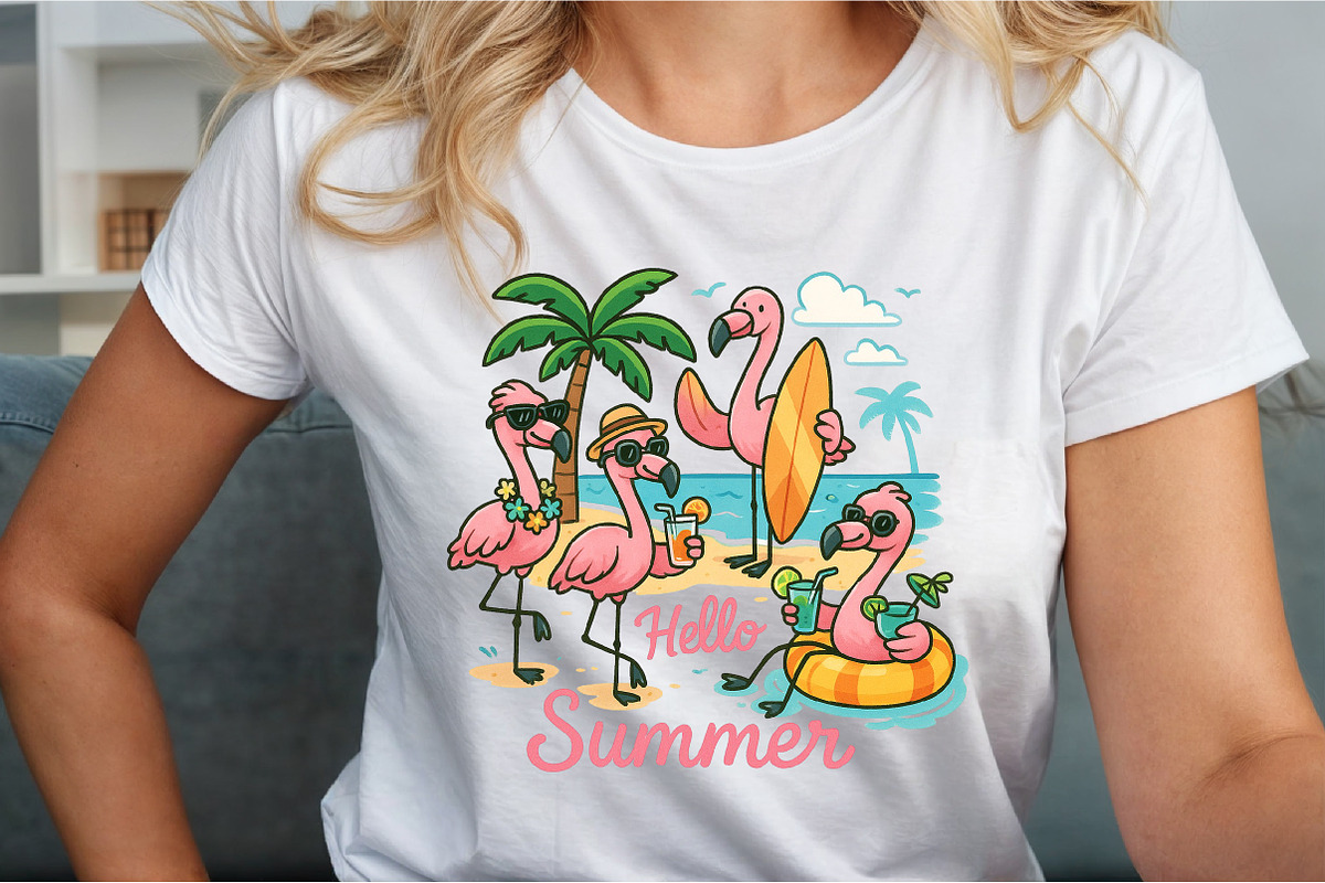 Flamingo Summer Png Sublimation Desi, an Illustration by Sublimation Artist (Photo 3 of 9)