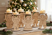 Christmas Character Candle Holders, a Decorative Illustration by svgocean (Thumbnail 2 of 14)