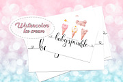 Watercolor Ice cream Clip Arts #2, an Animal Illustration by Whimseez (Thumbnail 3 of 4)