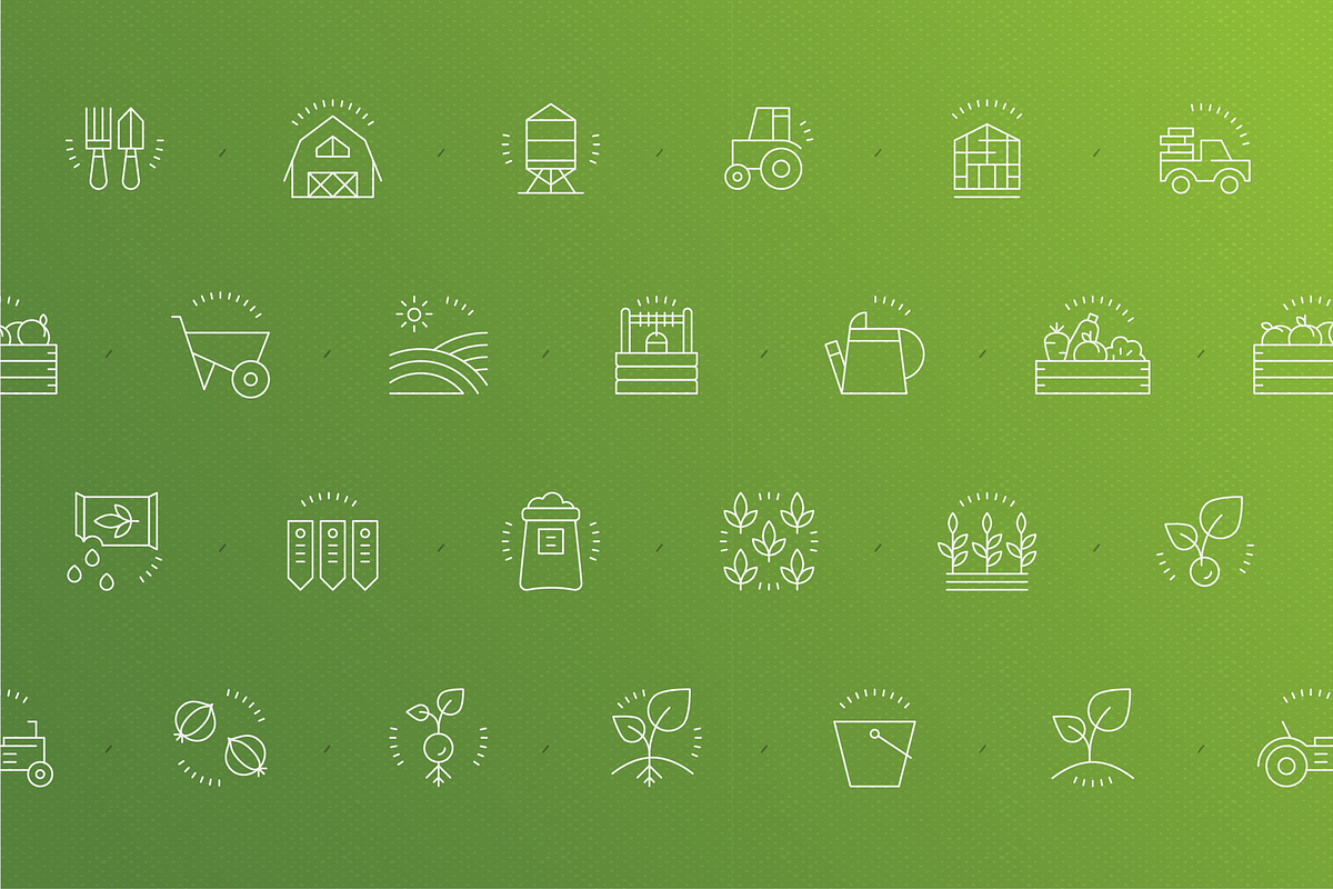 Gardening and Farming icons, an Outline Icon by Vineta Rendon (Photo 3 of 7)