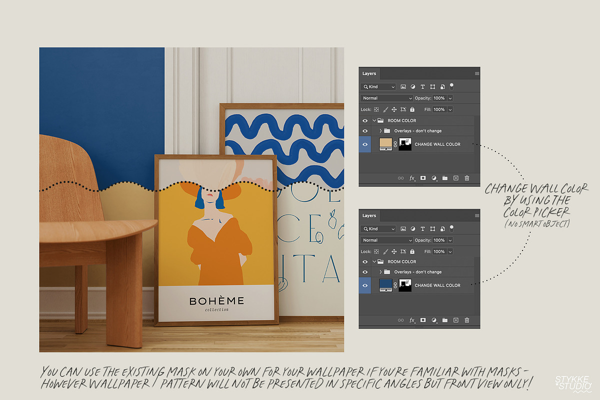 HAVEN & RÊVERIE | art & frame mockup, a Household Mockup by Stykke Studio (Photo 4 of 15)