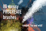 80 Messy Procreate Brushes, a Brush Add-On by ateliervonau (Thumbnail 1 of 6)