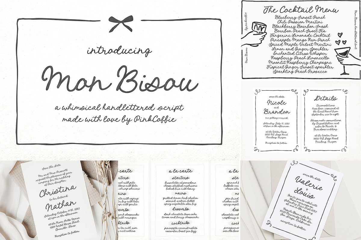 11 Whimsical Handwritten Font Bundle, a Script Font by Pink Coffie (Photo 5 of 58)