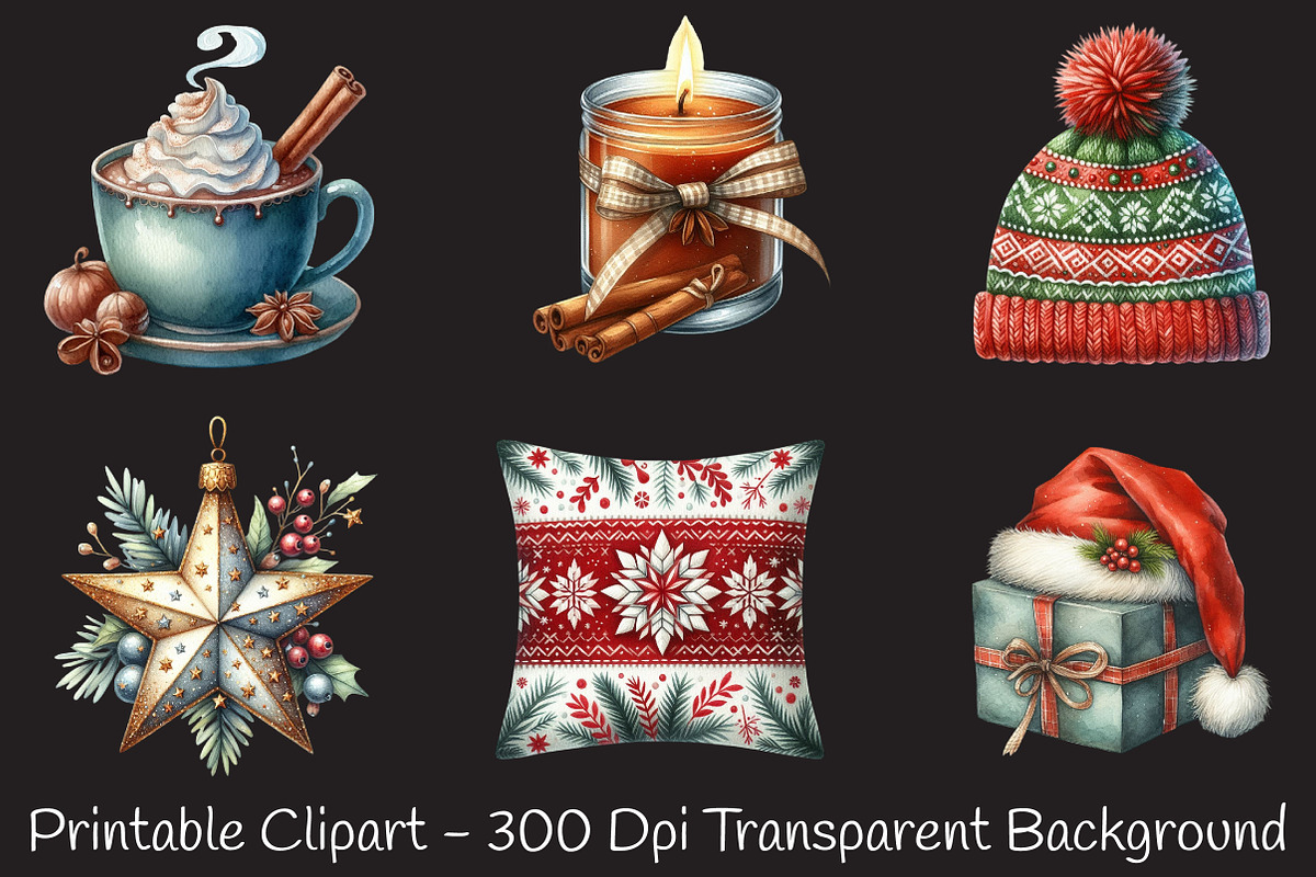 Cozy Christmas Vibes Clipart Bundle, an Illustration by RobertsArt (Photo 5 of 7)