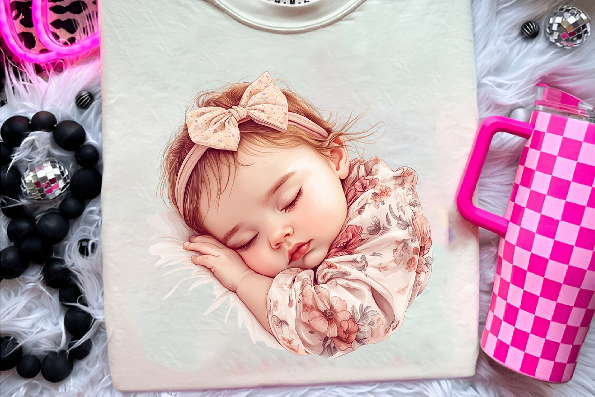 Pink Baby Girl Nursery Clipart, an Illustration by CreationArt (Photo 5 of 9)