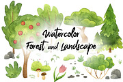 Watercolor forest and landscape., an Illustration by Kattarina Po (Thumbnail 1 of 7)
