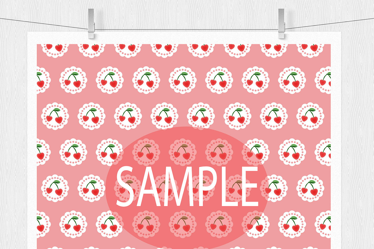Cherry Digital Paper - Cottage Chic, a Pattern Graphic by Leska's Digitals (Photo 3 of 5)
