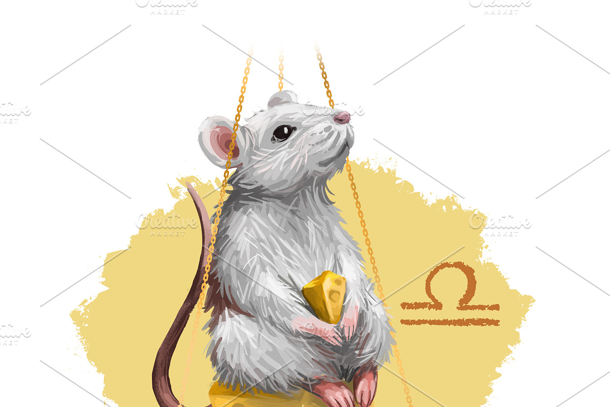 2020 year RAT Horoscope Zodiac Signs, an Animal Illustration by Dneprstock (Photo 2 of 8)