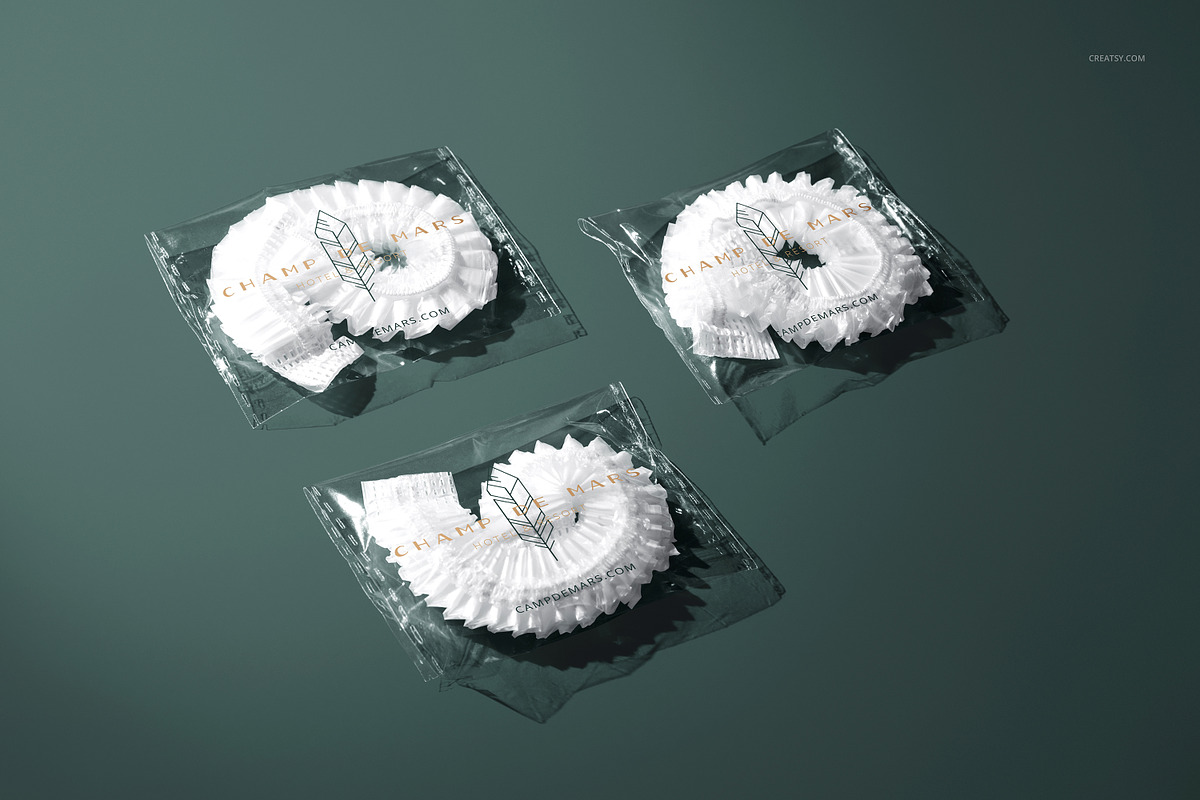 Hotel Shower Cap Mockup, a Merchandise Mockup by creatsy5 (Photo 5 of 13)