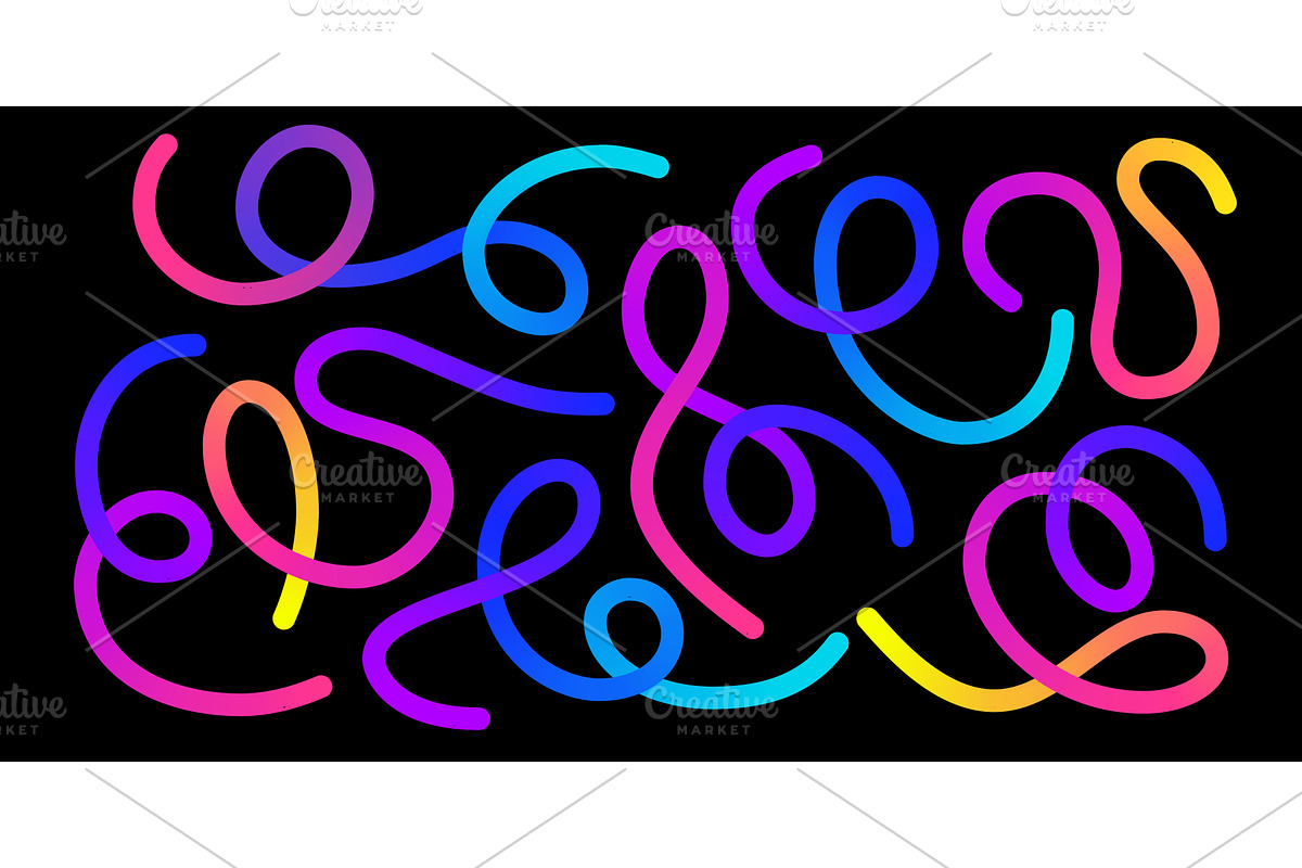 Gradient color lines collection on, an Illustration by YuliiaOsadcha