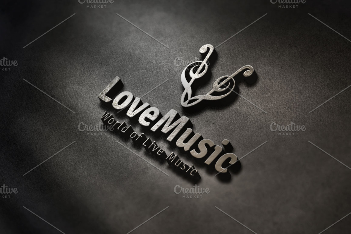 Love Music Logo, a Branding & Logo Template by ArtFusion (Photo 2 of 5)