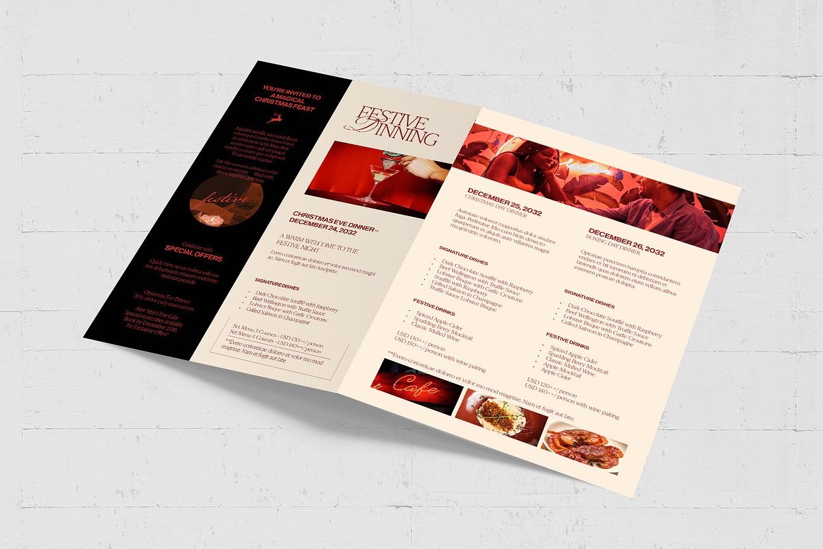 Christmas Dinner Brochure Template, a Brochure Template by BrandPacks