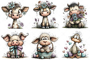 Whimsical Easter Farm Clipart, an Illustration by Craft Nest (Thumbnail 2 of 11)