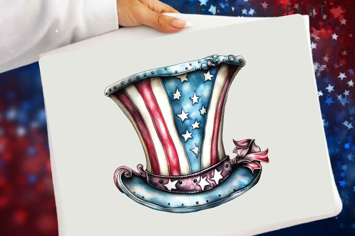 4th of July Top Hat Clipart Bundle., an Illustration by SVGArt (Photo 3 of 9)
