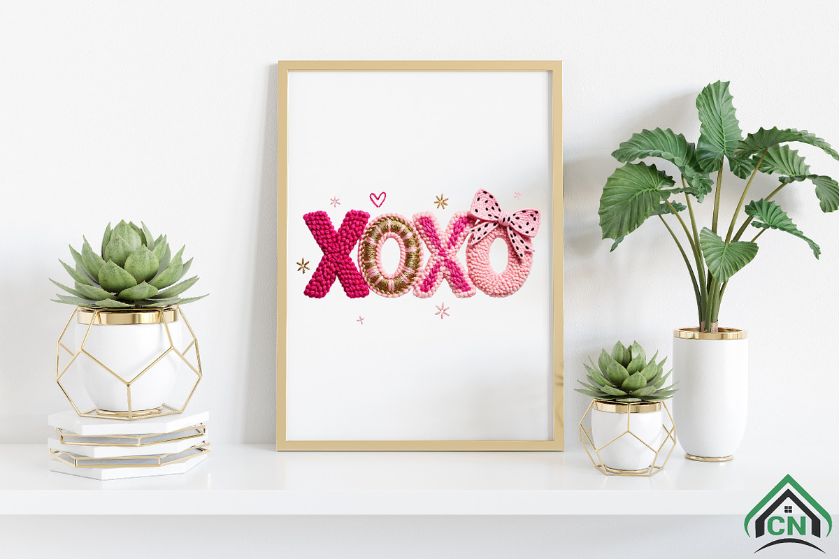 Valentine XOXO Faux Yarn PNG, an Illustration by Craft Nest (Photo 3 of 4)