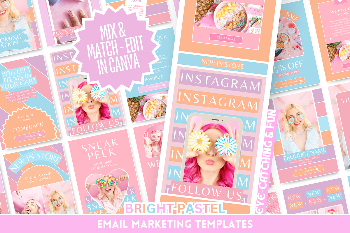 Bright Pastel Email Templates, an Email Template by SunshineStudioBoutique (Photo 1 of 9)