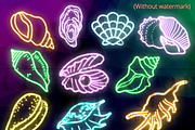 Neon Ocean Doodle Clipart PNG, a Decorative Illustration by Lenninator Digital (Thumbnail 5 of 7)