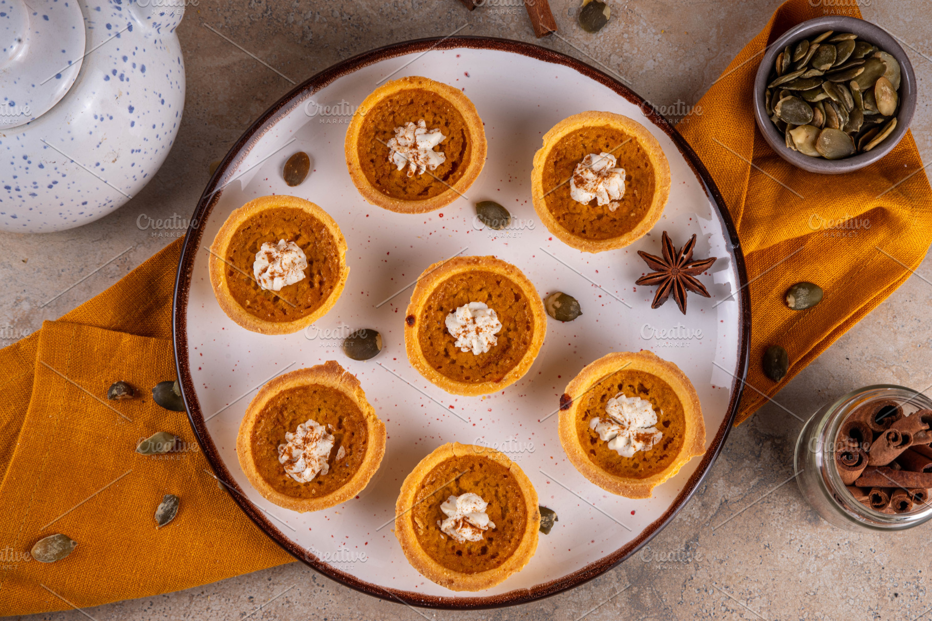 Sweet autumn baking, Mini pumpkin Tarts, a Food & Drink Photo by Rimma