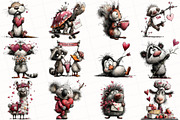 Quirky Valentine Animals Clipart, an Illustration by OK Design (Thumbnail 3 of 6)