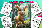 Farm Animals Coloring Book for Kids, an Animal Illustration by Printable Design Store (Thumbnail 1 of 7)