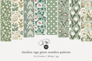 70 sage green seamless pattern, a Pattern Graphic by Poppy Lane Studio