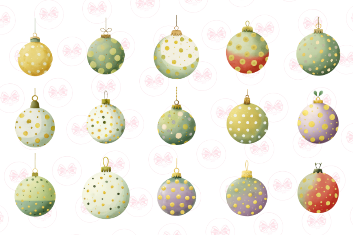 Pastel Christmas Ornament Clipart, an Illustration by Markicha Art (Photo 2 of 6)