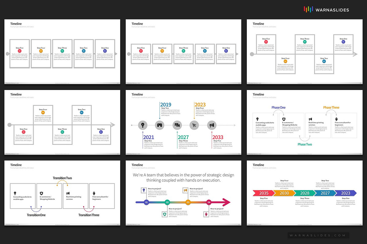 Timeline PowerPoint Templates, a Presentation Template by Warna Works (Photo 9 of 24)