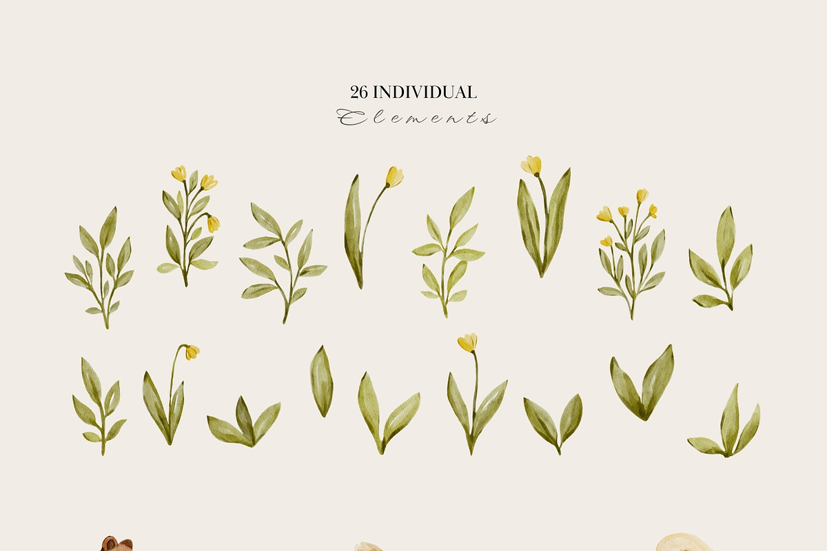 Watercolor Woodland Mom & Baby Set, an Animal Illustration by Jenteva Art (Photo 13 of 14)