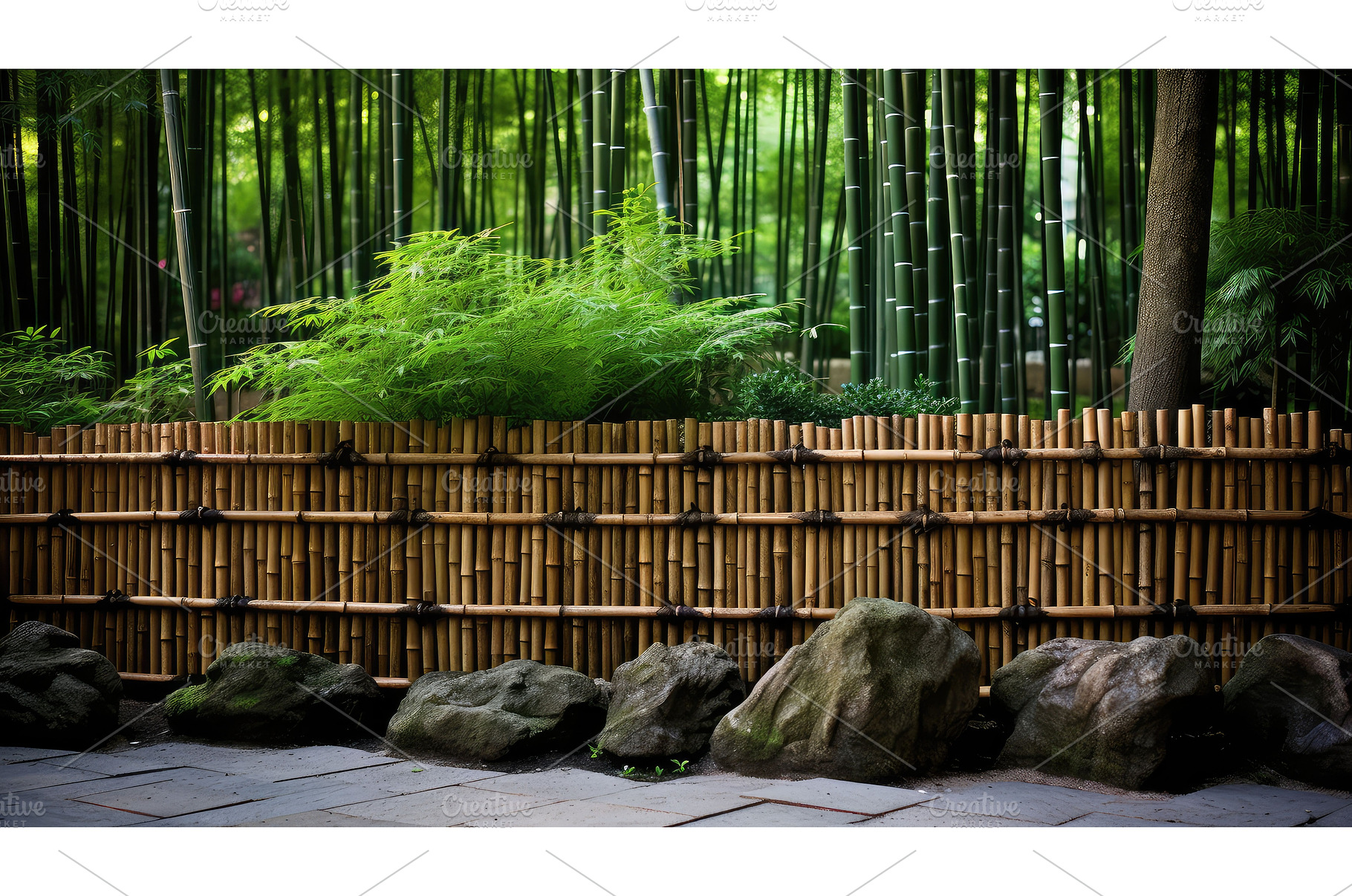 precision bamboo fence ai generated, a Background Photo by pikepicture