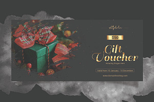 New Year Gift Voucher template-V04, a Stationery Template by Template Shop