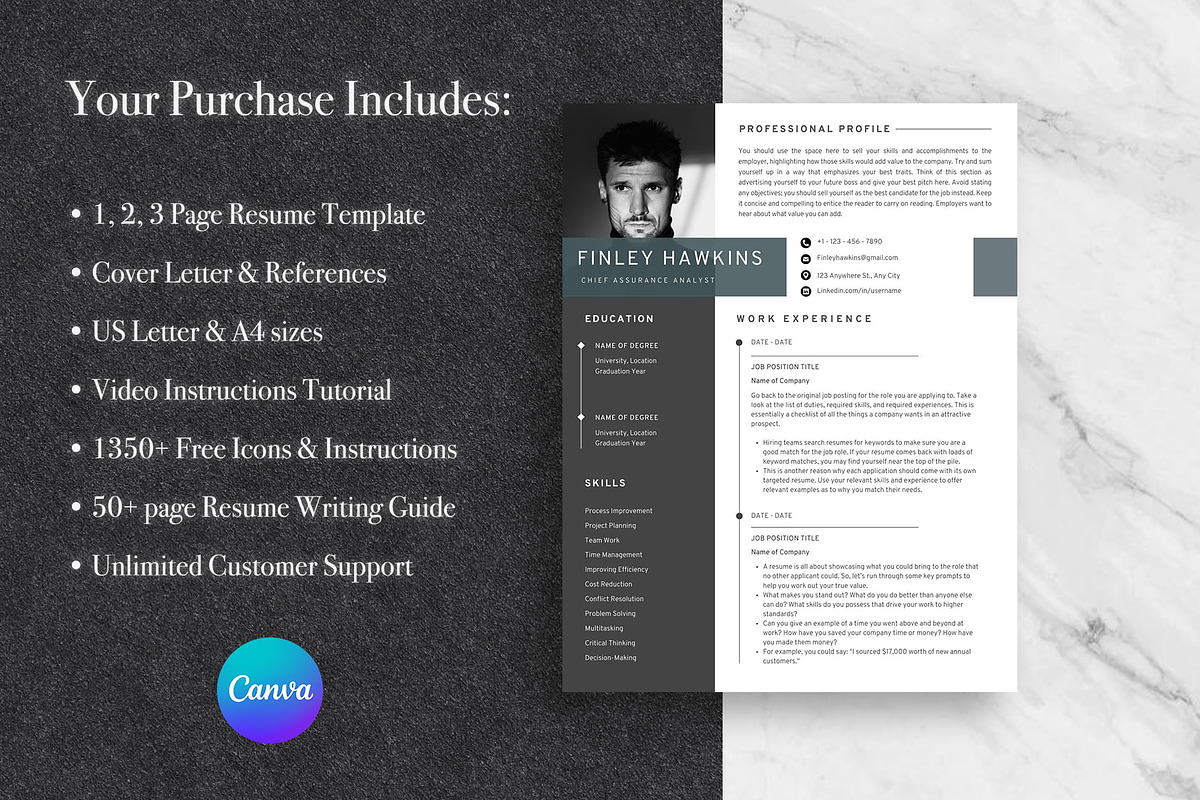 Modern Clean Resume Template | Canva, a Resume Template by Lux Resume (Photo 8 of 9)