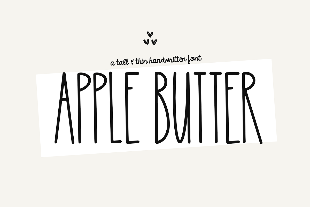 Apple Butter | Tall Handwritten Font