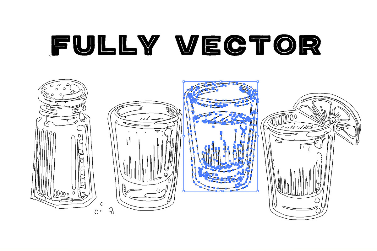 Tequila shots bold illustrations, a Food Illustration by Serifs & Whiskey (Photo 4 of 4)