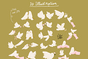 Dove Love Clipart Bundle, an Object Illustration by lilovwishes (Thumbnail 2 of 6)