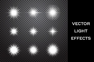 Sparkles. Vector light effects set
