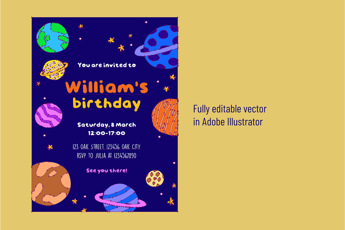 Birthday party invitation (editable), an Invitation Template by Goodputty (Photo 3 of 4)