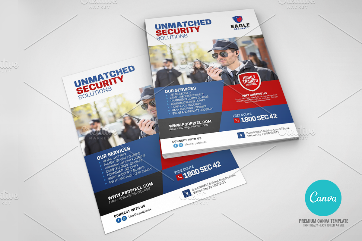 Security Company Canva Flyer, a Flyer Template by PSDPixel (Photo 3 of 4)