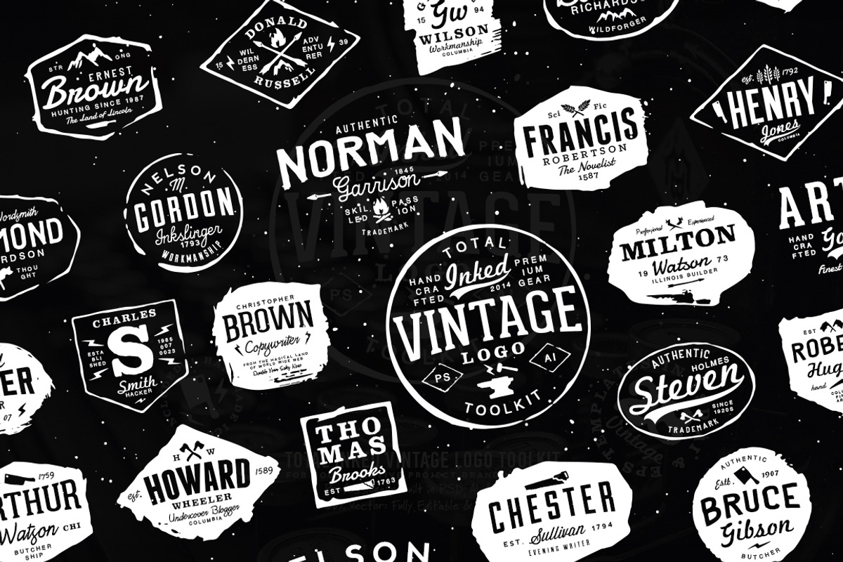 Total Inked Vintage Logo Toolkit, a Branding & Logo Template by Yusof Mining (Photo 3 of 5)
