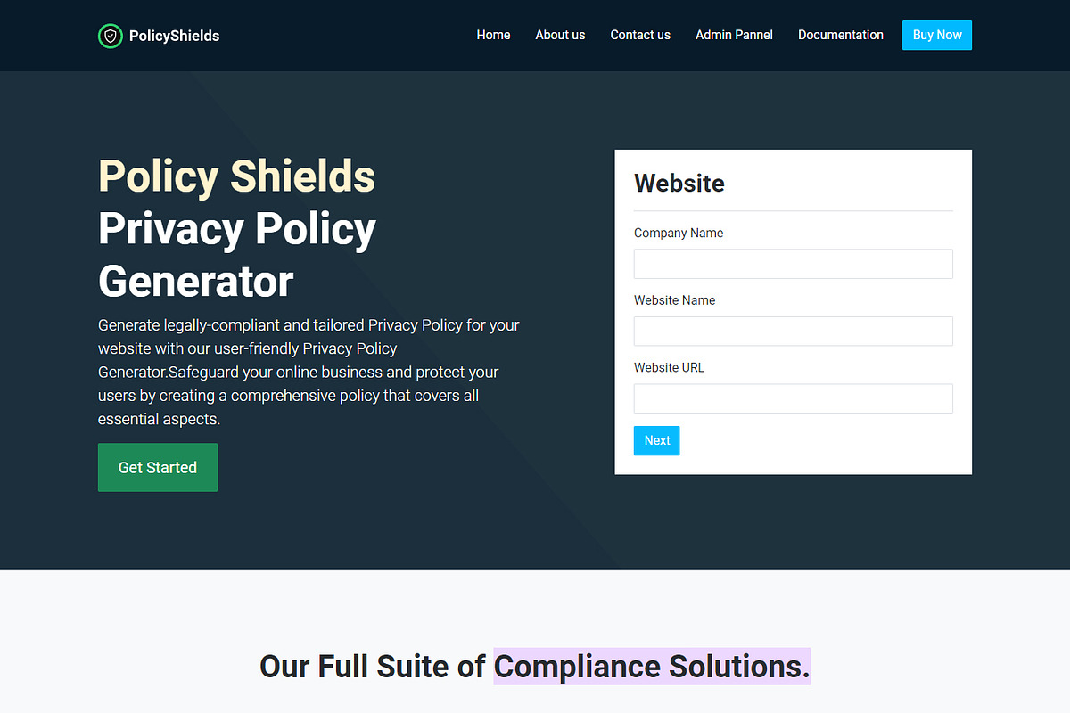 Online Privacy Policy Generator Tool, a Websites & App Template by Design Collection (Photo 2 of 5)