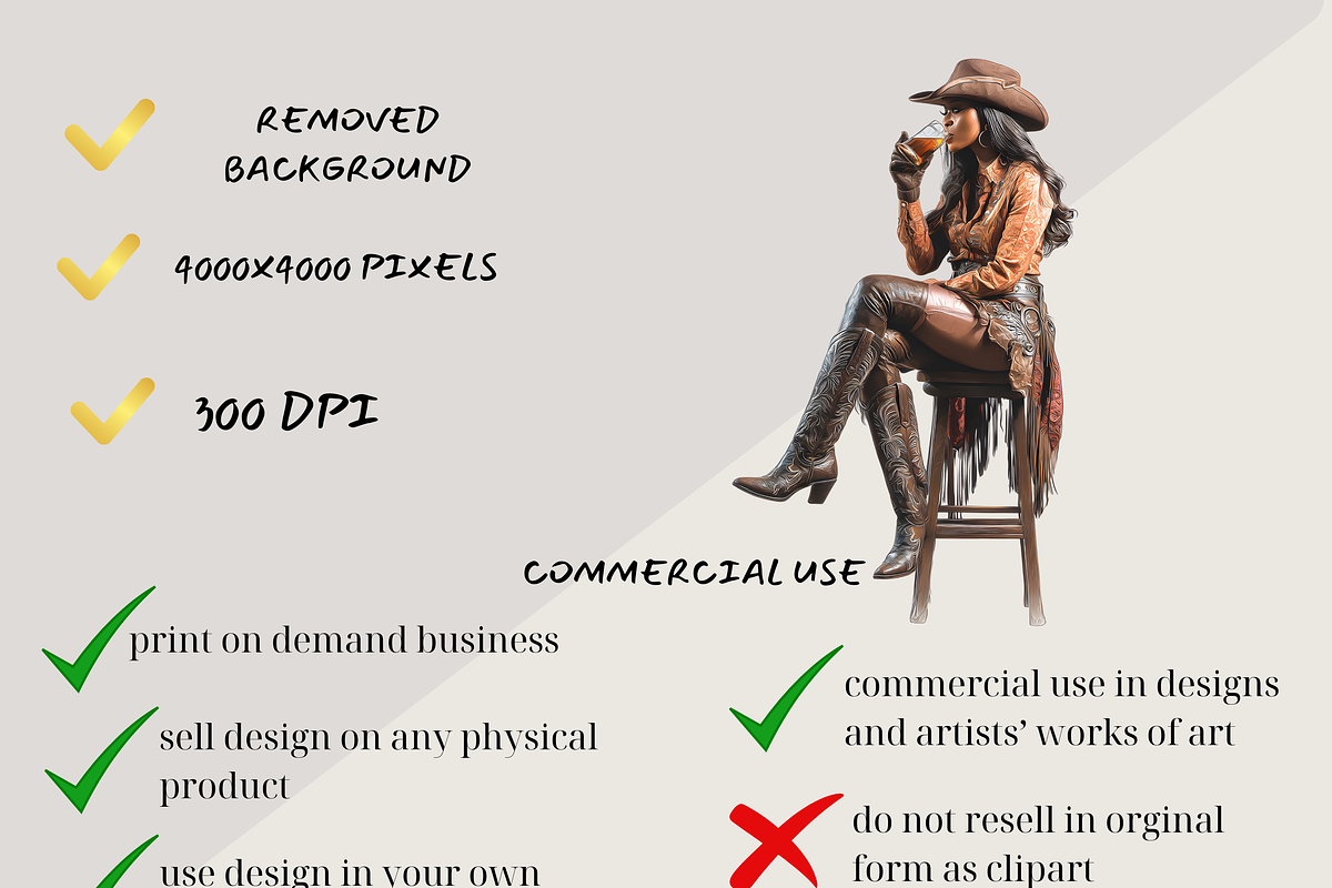 CURVY COWGIRLS CLIPART PACK, a Person Illustration by Daring Digies (Photo 7 of 9)