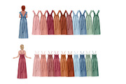 Bridesmaid Clipart Set., a Person Illustration by ColorfulPT (Thumbnail 2 of 6)