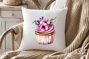 Spring Floral Cupcake Clipart, an Illustration by OK Design (Thumbnail 6 of 6)