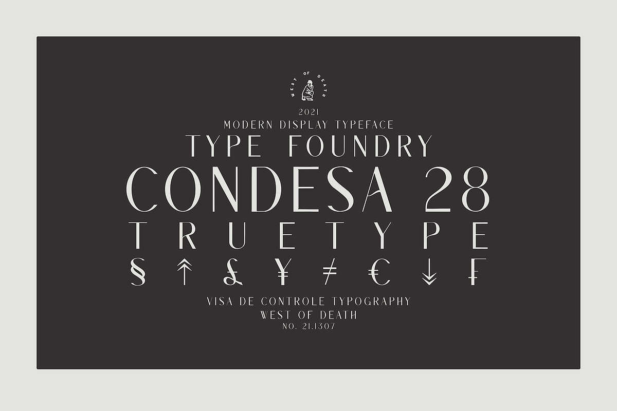 CONDESA 28 TrueType, a Sans Serif Font by west_of_death (Photo 1 of 5)