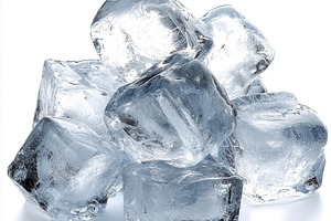 Sparkling Ice Cubes on White Backgro, a Food & Drink Photo by Pixeness Studio