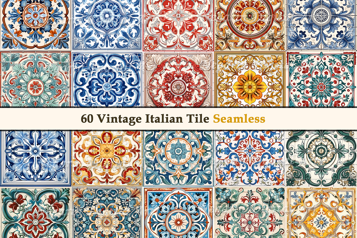 Vintage Italian Pattern Tile V1, a Pattern Graphic by Negarin Digital Art (Photo 5 of 8)
