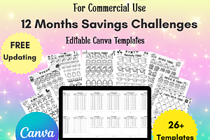 Monthly Savings Challenge Templates